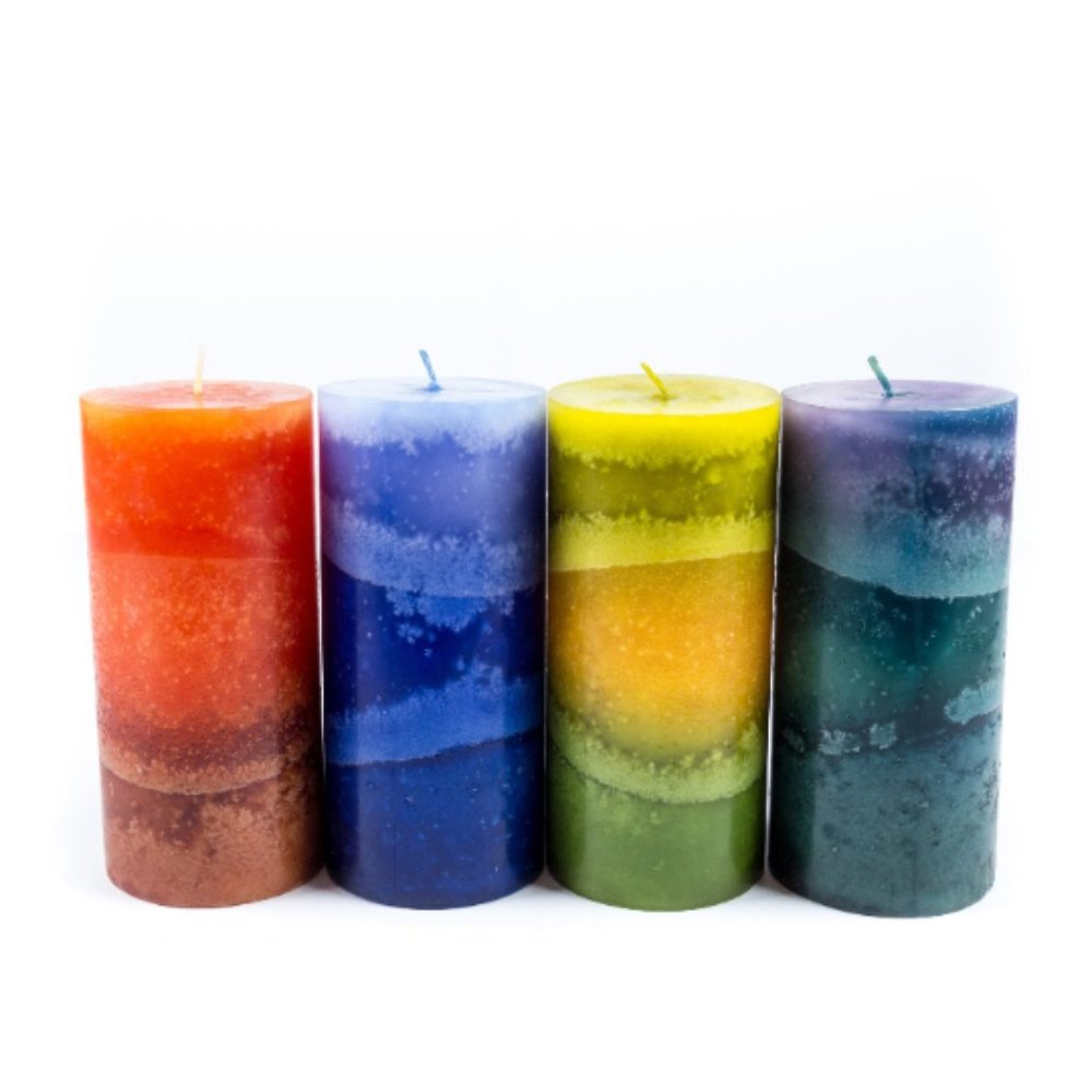 Tri-Color Scented Pillar Candles (3x6")